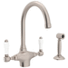 Rohl RA1676LPWSSTN2 Satin Nickel Two Handle Kitchen Faucet