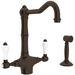 Rohl RA1679LPWSTCB2 Tuscan Brass Two Handle Kitchen Faucet