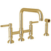Rohl RA3358ILWSULB2 Unlacquered Brass Two Handle Kitchen Faucet