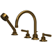 Rohl RMB06D4LMAG Antique Gold Deck Mount Tub Faucet With Handshower