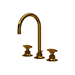 Rohl RMB2019DMULB2 Unlacquered Brass 8'' Widespread Bathroom Sink Faucet