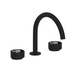 Rohl REC08D3IWMBC Matte Black / Polished Chrome 8'' Widespread Bathroom Sink Faucet