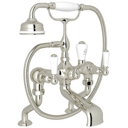 RU3500L1ULB Edwardian Deck Mount With Handshower Tub Faucet - Unlacquered Brass RU3500L1ULB Edwardian Deck Mount With Handshower Tub Faucet - Unlacquered Brass