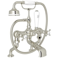 RU3501X1ULB Edwardian Deck Mount With Handshower Tub Faucet - Unlacquered Brass RU3501X1ULB Edwardian Deck Mount With Handshower Tub Faucet - Unlacquered Brass