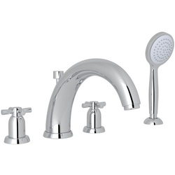 RU3849XEG Holborn Deck Mount With Handshower Tub Faucet - English Gold