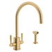 Rohl RU4312LSSEG2 Satin English Gold Two Handle Kitchen Faucet