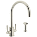 Rohl RU4312LSPN2 Polished Nickel Two Handle Kitchen Faucet