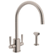 Rohl RU4312LSSTN2 Satin Nickel Two Handle Kitchen Faucet