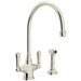 Rohl RU4710PN2 Polished Nickel Two Handle Kitchen Faucet