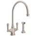 Rohl RU4710STN2 Satin Nickel Two Handle Kitchen Faucet