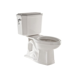 RUKT132IB Acqui Two Piece Toilet - White/Inca Brass