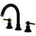 Rohl RCP08D3ILMBU Matte Black/Unlacquered Brass 8'' Widespread Bathroom Sink Faucet