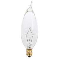  Cand Turn Tip Incandescent Light Bulb - Clear