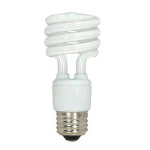 SS7217 Med Mini Spiral CFL Compact Fluorescent Light Bulb - White