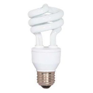 SS7222 Med Mini Spiral CFL Compact Fluorescent Light Bulb - White