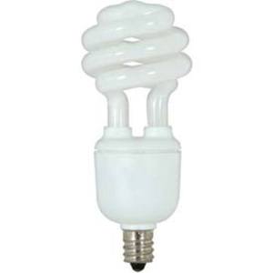 SS7264 Cand Mini Spiral CFL Compact Fluorescent Light Bulb - White