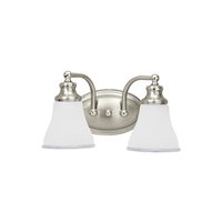  Alexandria 2 Bulb Bathroom Lighting - Two Tone Nickel