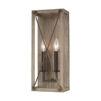  Thornwood 2 Bulb Bathroom Lighting - Washed Pine / Weathered Iron