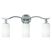  Englehorn 3 Bulb Bathroom Lighting - Chrome / Optic Crystal