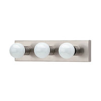  Hollywood 3 Bulb Bathroom Lighting - Brushed Stainless