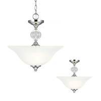  Englehorn Semi Flush Mount Ceiling Light - Chrome / Optic Crystal