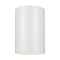  Outdoor Bullets Semi Flush Mount Ceiling Light - White