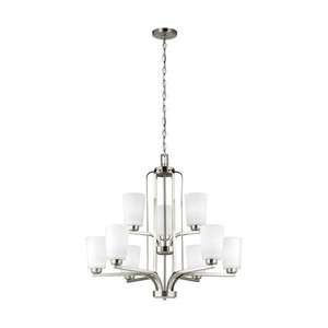 GL3128909962 Franport Mid Sized Chandelier Chandelier - Brushed Nickel