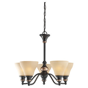 S31591844 Brixham Mid Sized Chandelier Chandelier - Rustic Bronze with Copper