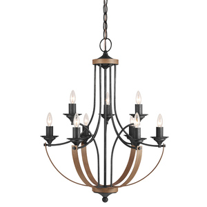 GL3280409846 Corbeille Mid Sized Chandelier Chandelier - Stardust / Cerused Oak