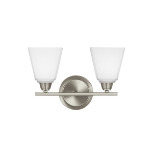 GL4413002EN3962 Parkfield 2 Bulb Bathroom Lighting - Brushed Nickel