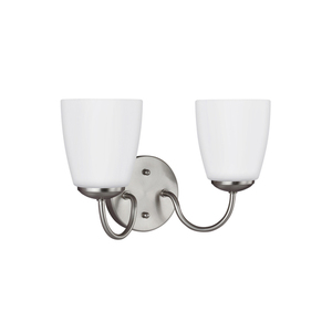 GL4416602EN3962 Bannock 2 Bulb Bathroom Lighting - Brushed Nickel GL4416602EN3962 Bannock 2 Bulb Bathroom Lighting - Brushed Nickel