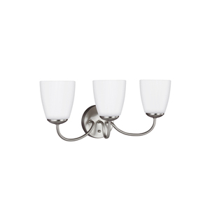 GL4416603EN3962 Bannock 3 Bulb Bathroom Lighting - Brushed Nickel GL4416603EN3962 Bannock 3 Bulb Bathroom Lighting - Brushed Nickel
