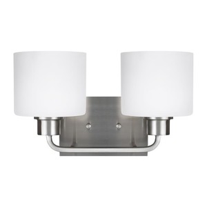 GL4428802962 Canfield 2 Bulb Bathroom Lighting - Brushed Nickel