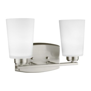 GL4428902962 Franport 2 Bulb Bathroom Lighting - Brushed Nickel