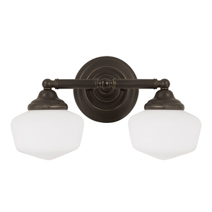 GL44437782 Academy 2 Bulb Bathroom Lighting - Heirloom Bronze