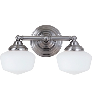 GL44437962 Academy 2 Bulb Bathroom Lighting - Brushed Nickel