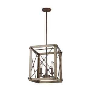 S6526303872 Thornwood Entrance / Foyer Pendant Light - Washed Pine / Weathered Iron