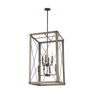 S6526308872 Thornwood Entrance / Foyer Pendant Light - Washed Pine / Weathered Iron