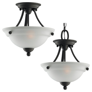 GL77625782 Wheaton Semi Flush Mount Ceiling Light - Heirloom Bronze