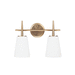 Generation Lighting GL4440402848 Satin Brass 2 Bulb Bathroom Light