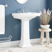 Key West Pedestal Bathroom Sink - White