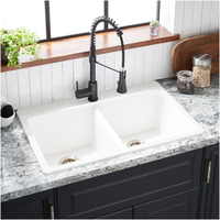  Totten White/Color Dual Mount Double Bowl Kitchen Sink - White