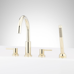 SIG559329 Lexia Deck Mount With Handshower Tub Faucet - Polished Brass