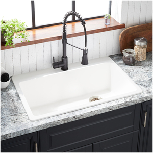 SHGR1B3322WH Totten White/Color Dual Mount Single Bowl Kitchen Sink - White