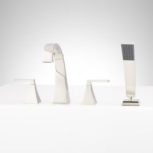 SIG448555 Vilamonte Deck Mount With Handshower Tub Faucet - Polished Nickel