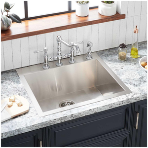 SHSKDMA2522Z4 Sitka Stainless Steel Dual Mount Single Bowl Kitchen Sink - Stainless Steel