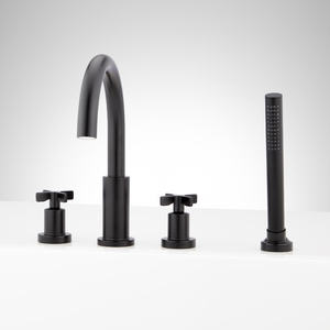 SIG498282 Vassor Deck Mount With Handshower Tub Faucet - Matte Black