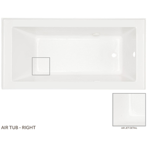SHSKW6030RWH Sitka 60'' x 30'' Whirlpool Bath - White
