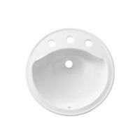 Self-Rimming Bathroom Sink 19 x 19 x 8