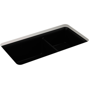 S34297CM1 Gunnison White/Color Undermount - Double Bowl Kitchen Sink - Matte Black